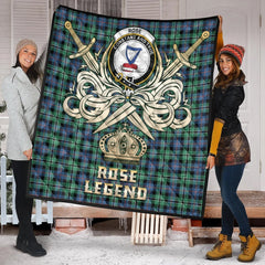 Rose Hunting Ancient Tartan Crest Legend Gold Royal Premium Quilt