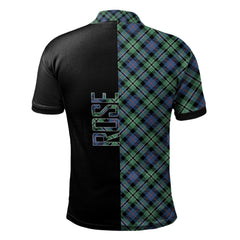 Rose Hunting Ancient Tartan Polo Shirt Half of Me - Cross Style