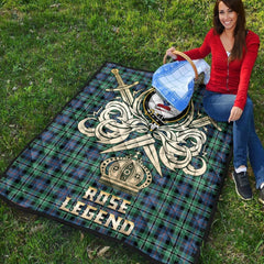 Rose Hunting Ancient Tartan Crest Legend Gold Royal Premium Quilt