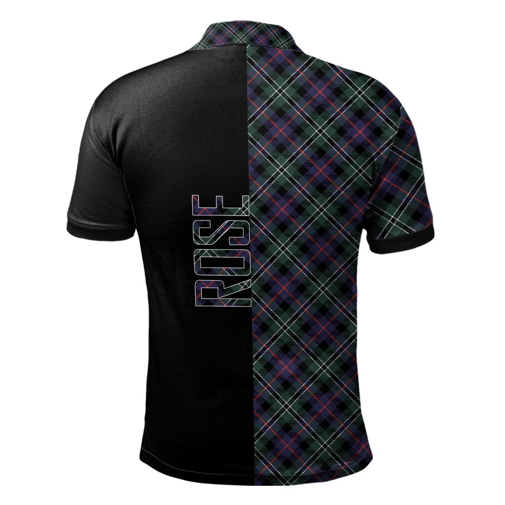 Rose Hunting Modern Tartan Polo Shirt Half of Me - Cross Style