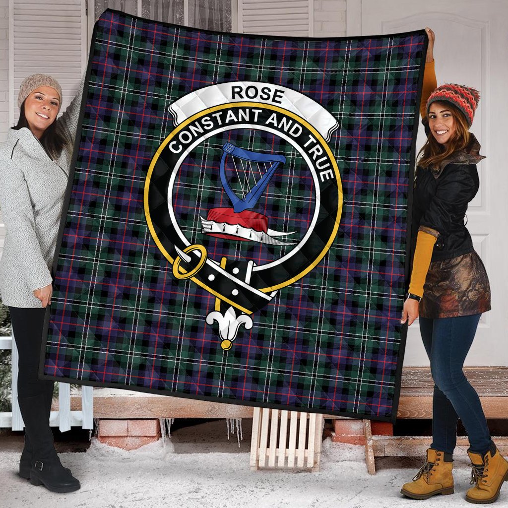 Rose Hunting Modern Tartan Crest Quilt