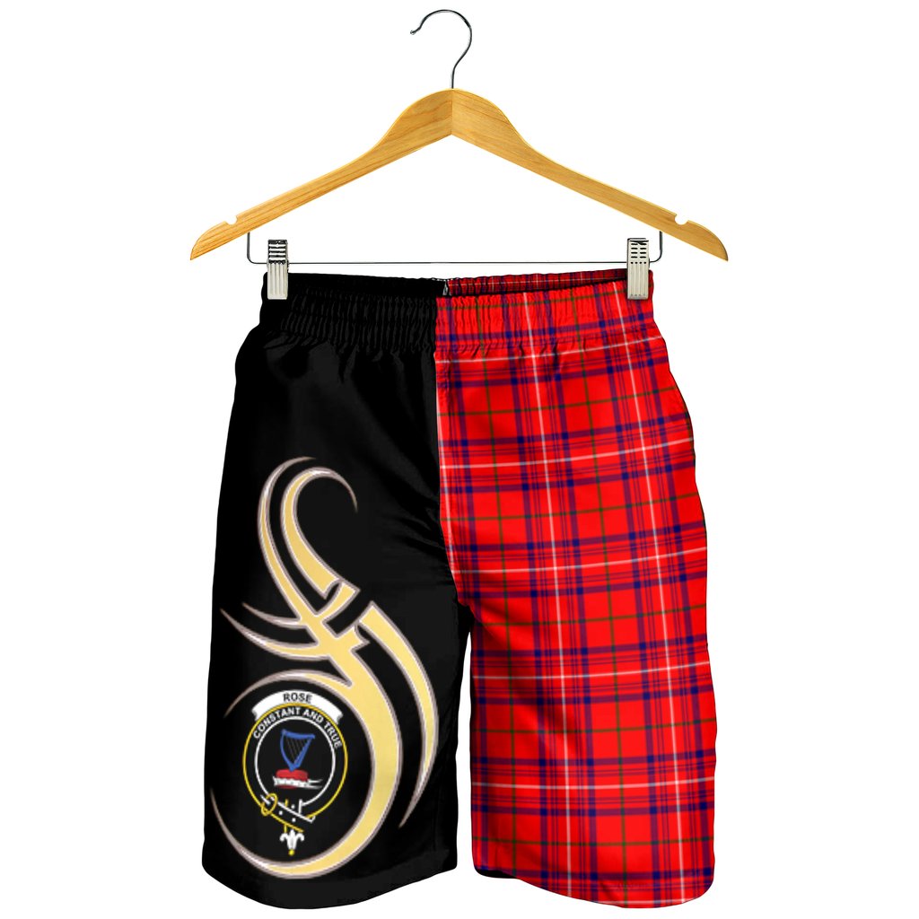 Rose Modern Tartan Crest Men's Short PM8