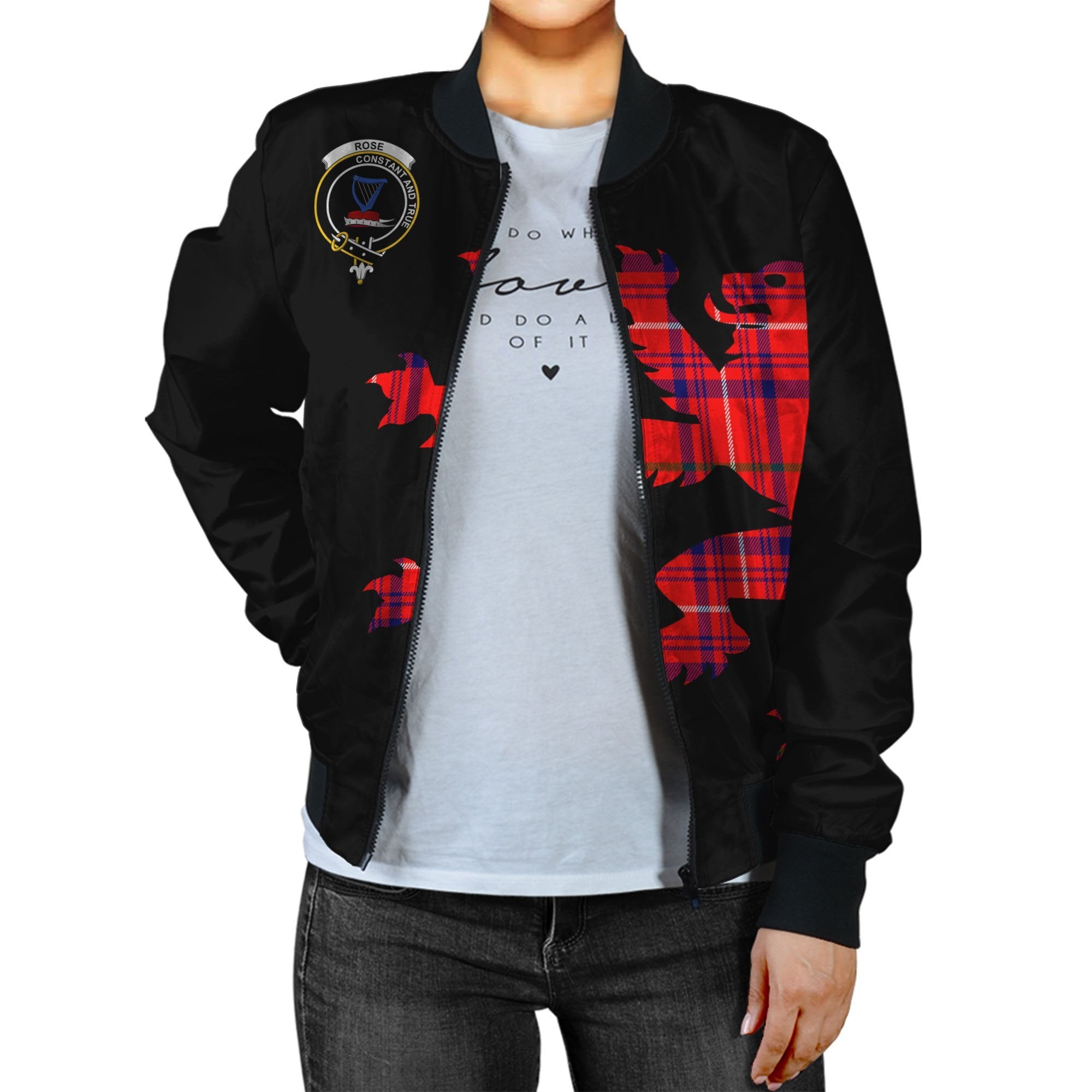 Rose Tartan Bomber Jacket Lion & Thistle