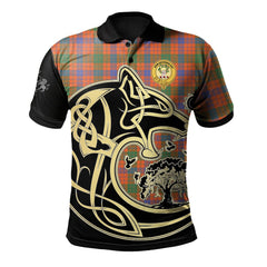 Ross Ancient Tartan Polo Shirt Viking Wolf