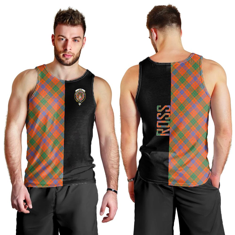 Ross Ancient Tartan Crest Men's Tank Top - Cross Style