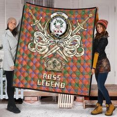 Ross Ancient Tartan Crest Legend Gold Royal Premium Quilt