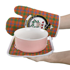 Ross Ancient Tartan Crest Oven Mitt And Pot Holder (2 Oven Mitts + 1 Pot Holder)