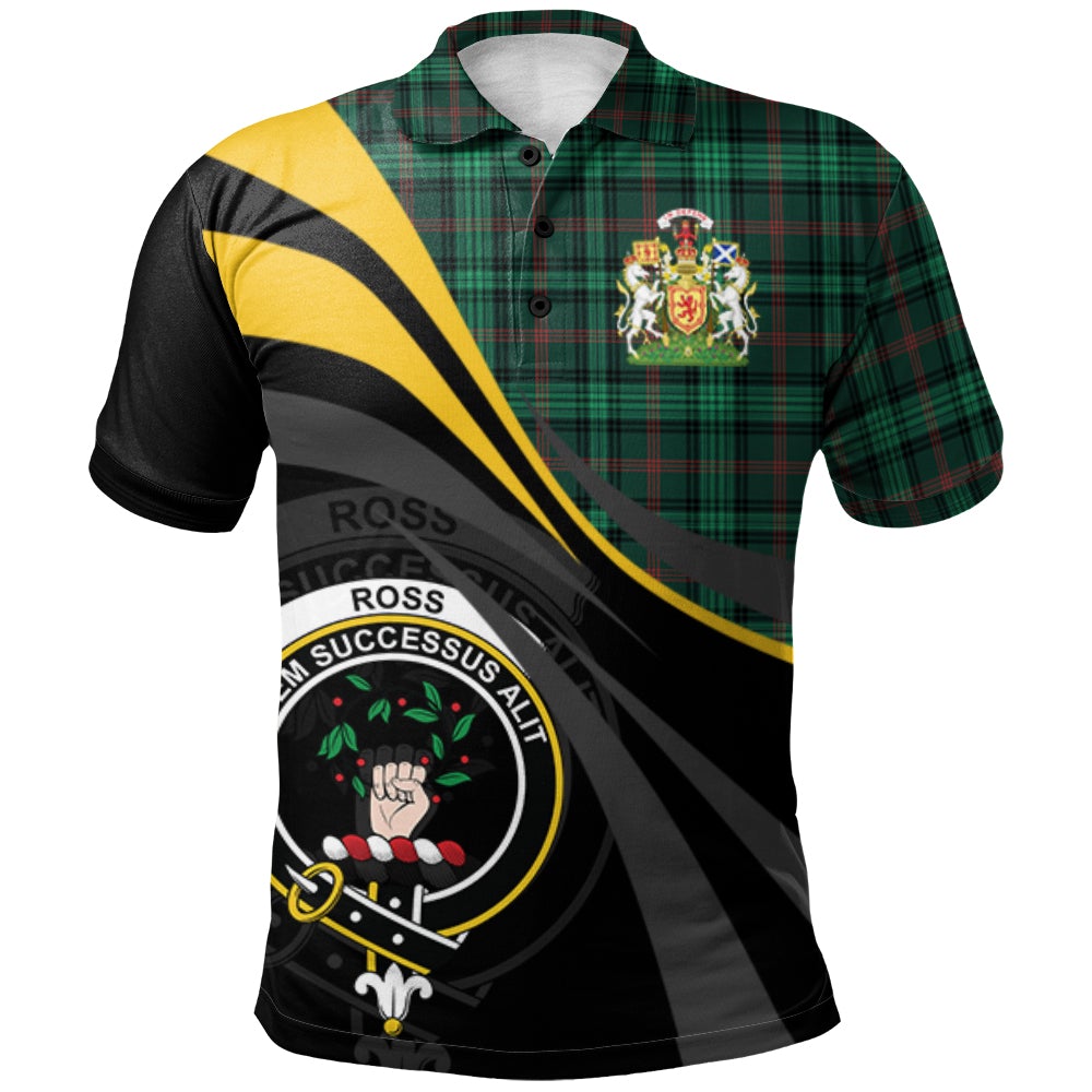 Ross Hunting Modern Tartan Polo Shirt - Royal Coat Of Arms Style