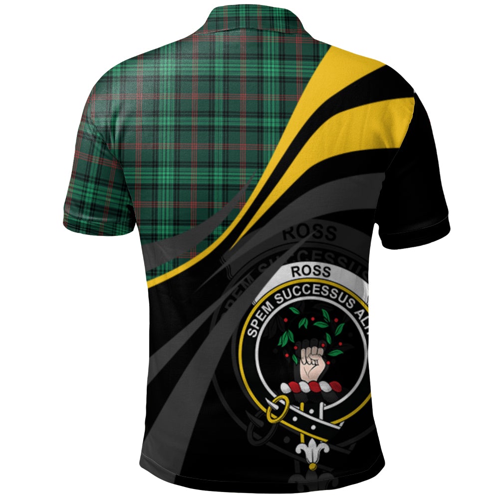 Ross Hunting Modern Tartan Polo Shirt - Royal Coat Of Arms Style
