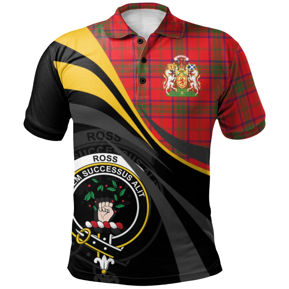 Ross Modern Tartan Polo Shirt - Royal Coat Of Arms Style