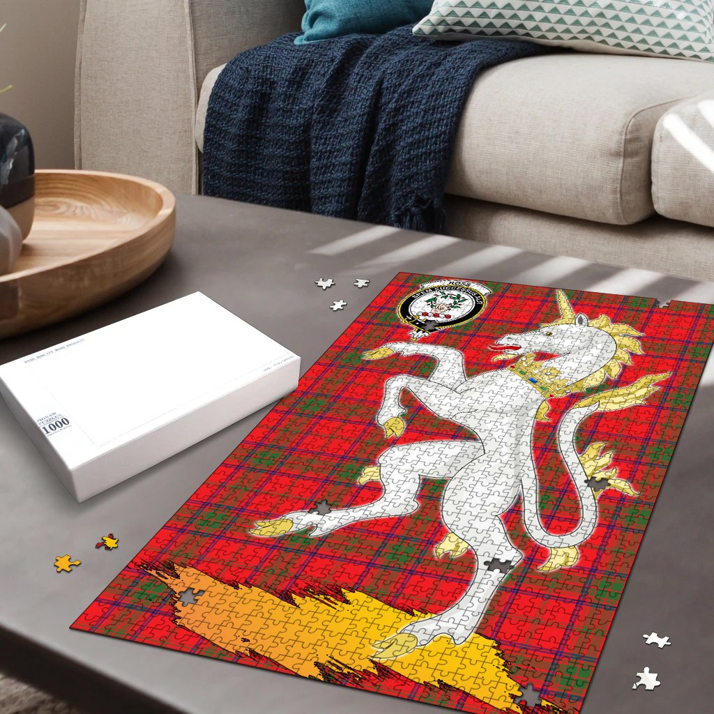 Ross Modern Tartan Crest Unicorn Scotland Jigsaw Puzzles