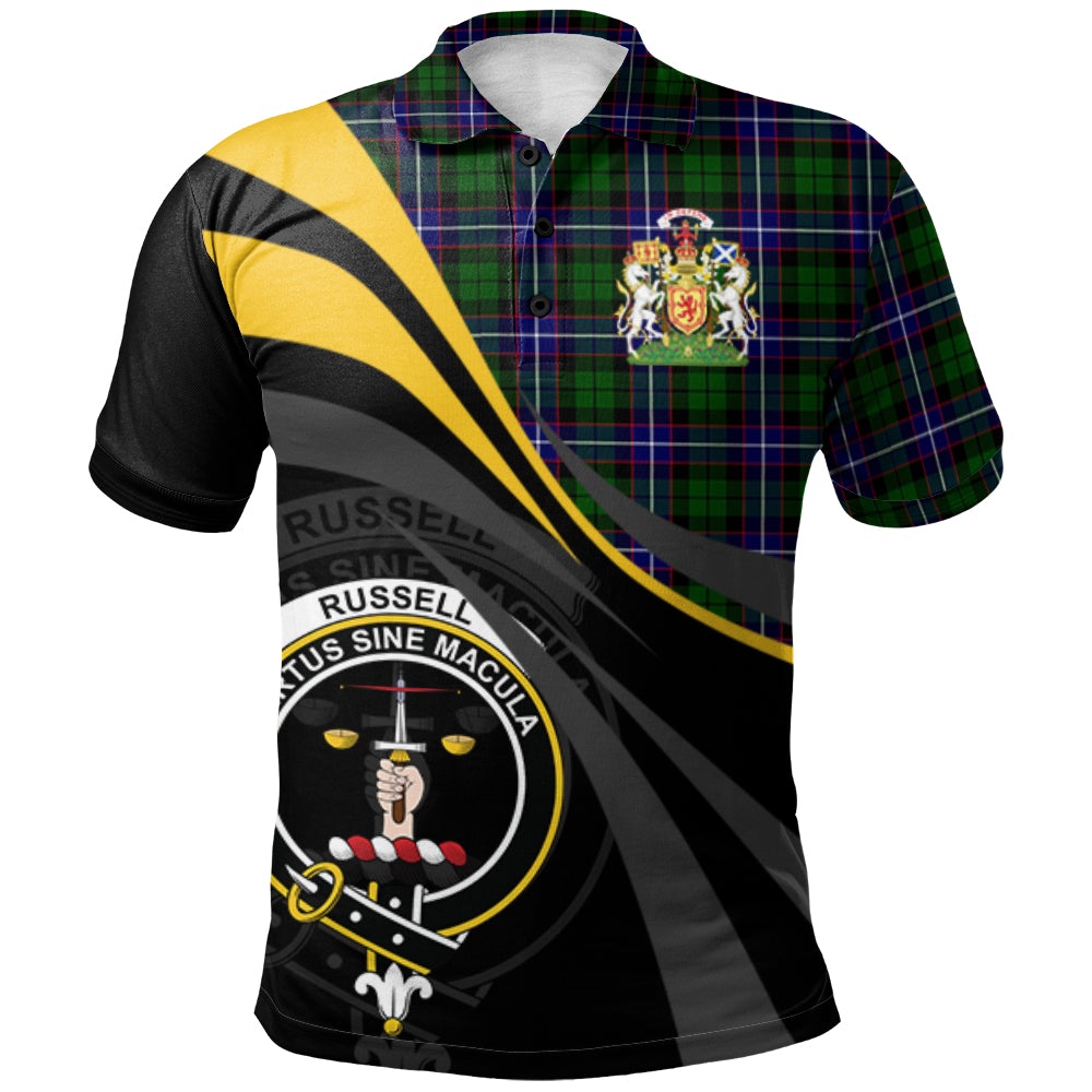 Russell Modern Tartan Polo Shirt - Royal Coat Of Arms Style