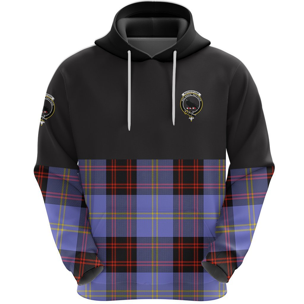 Rutherford Clan Half Of Tartan Hoodie