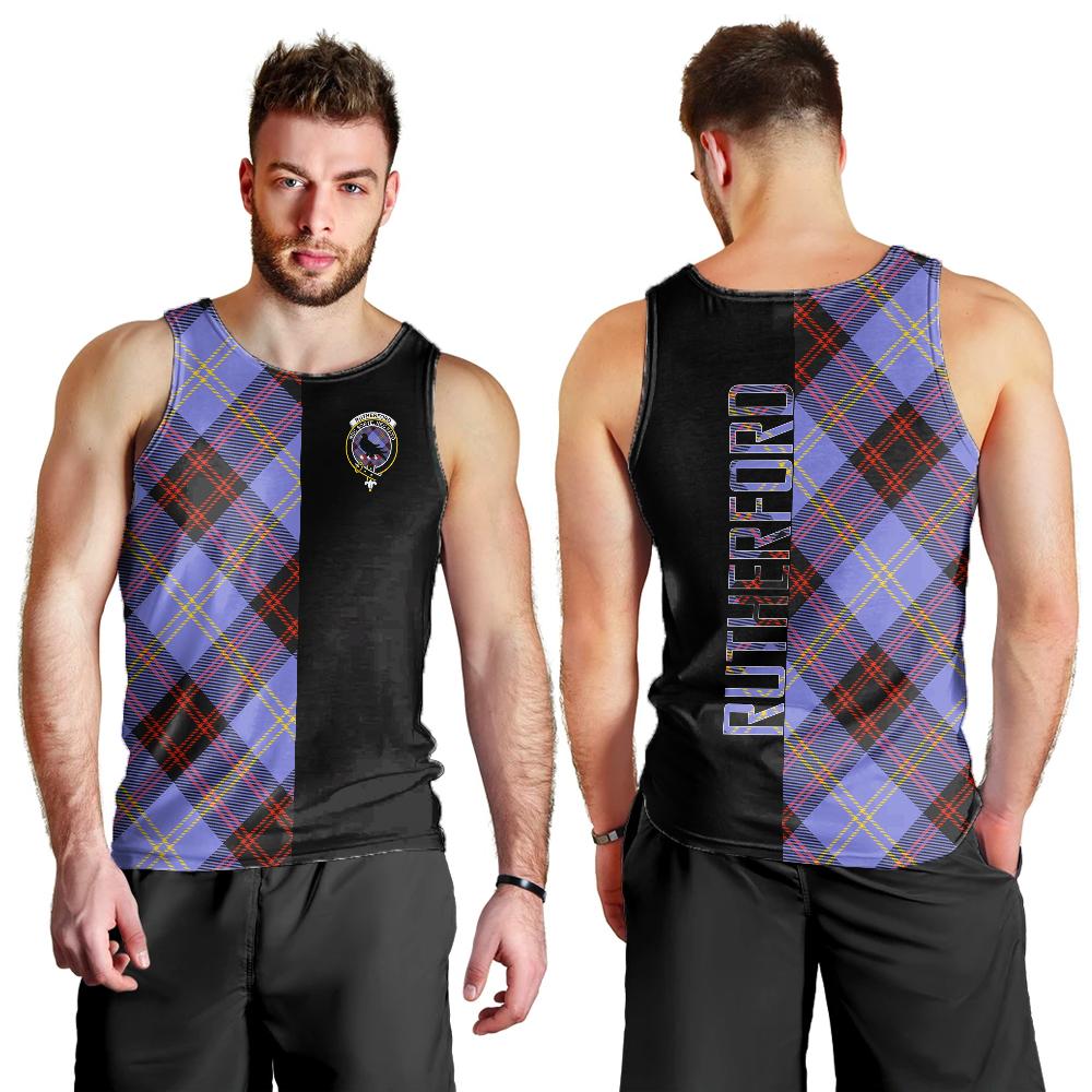 Rutherford Tartan Crest Men's Tank Top - Cross Style