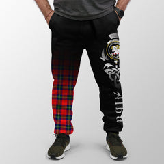 Ruthven Modern Tartan Crest Jogger Sweatpants - Alba Celtic Style