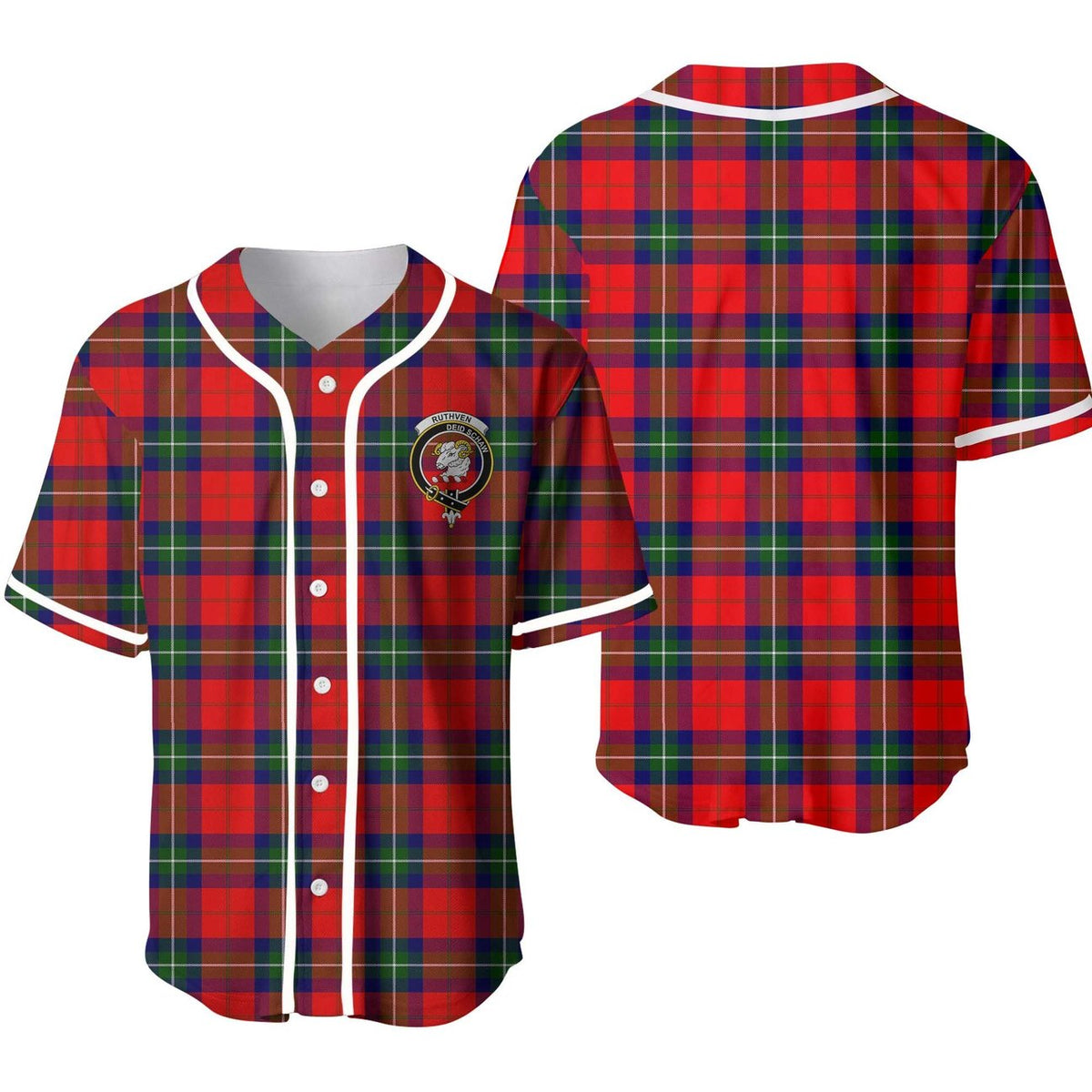 Ruthven Tartan Unisex Baseball Jersey