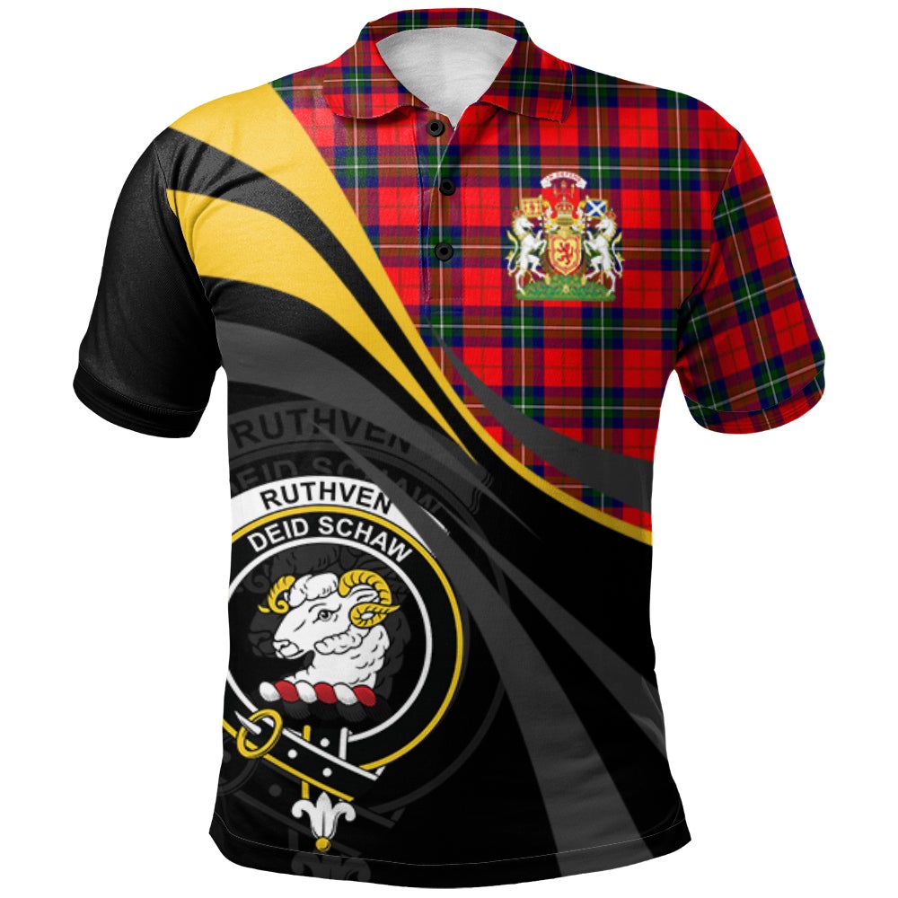 Ruthven Modern Tartan Polo Shirt - Royal Coat Of Arms Style