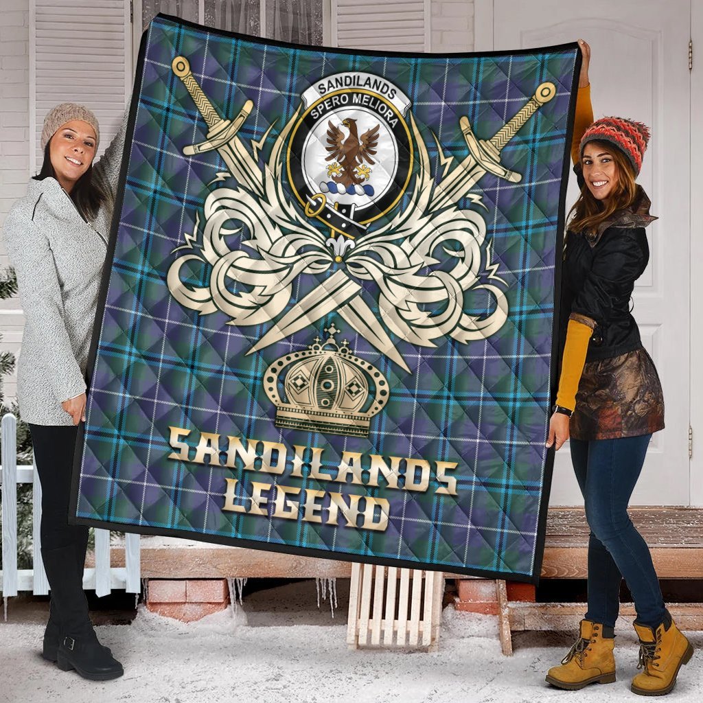 Sandilands Tartan Crest Legend Gold Royal Premium Quilt