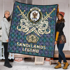 Sandilands Tartan Crest Legend Gold Royal Premium Quilt