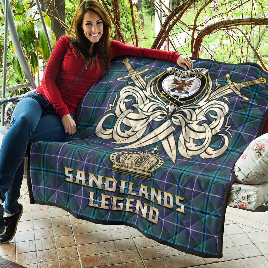 Sandilands Tartan Crest Legend Gold Royal Premium Quilt