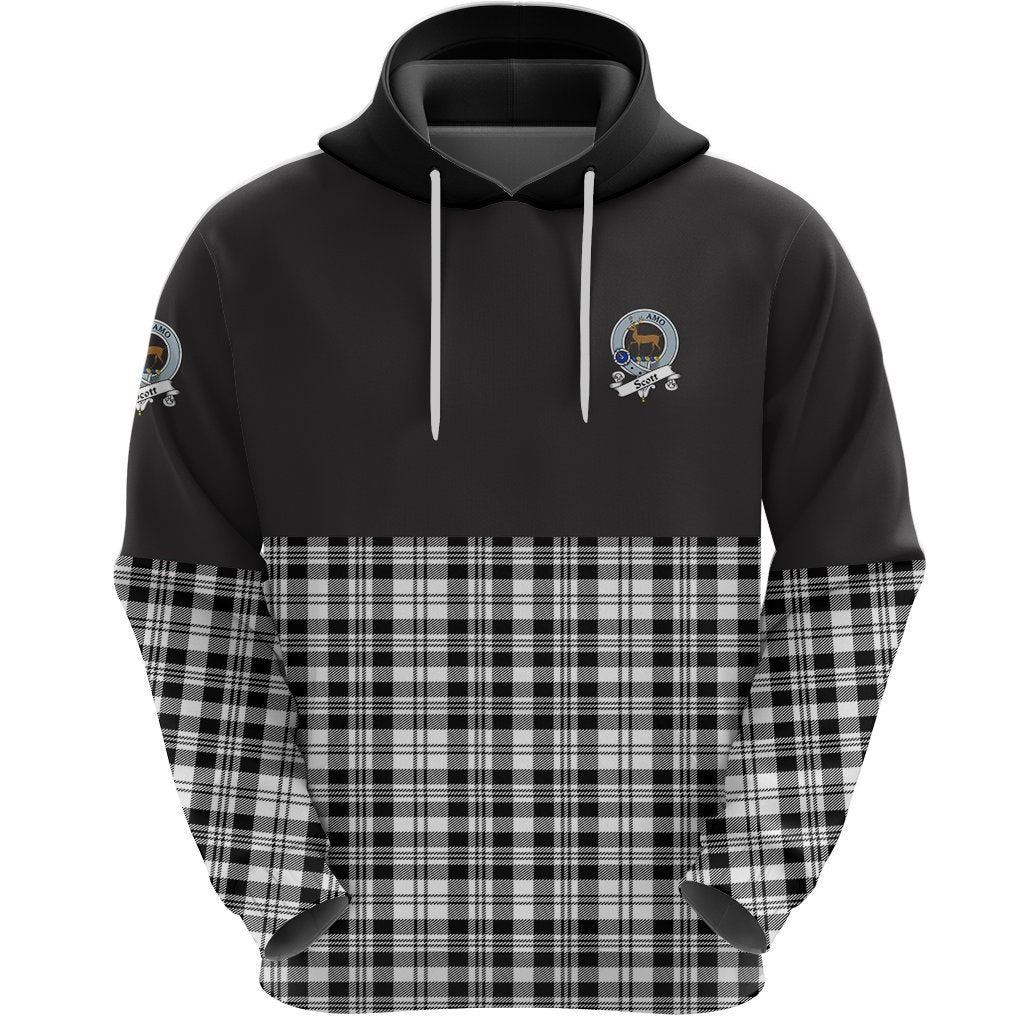 Scott Black White Modern Clan Half Of Tartan Hoodie