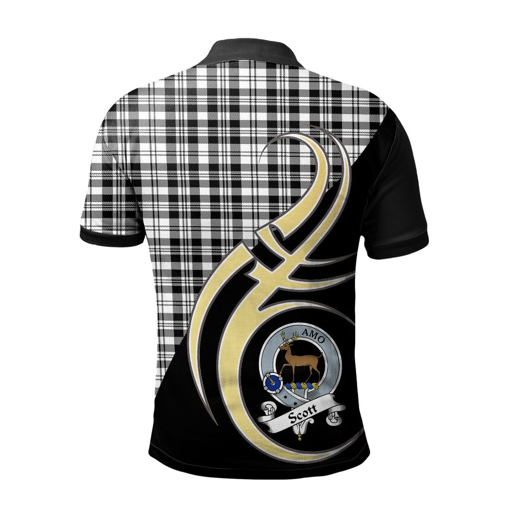 Scott Black White Modern Tartan Polo Shirt - Believe In Me Style