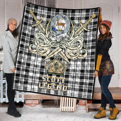 Scott Black White Modern Tartan Crest Legend Gold Royal Premium Quilt