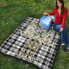 Scott Black White Modern Tartan Crest Legend Gold Royal Premium Quilt