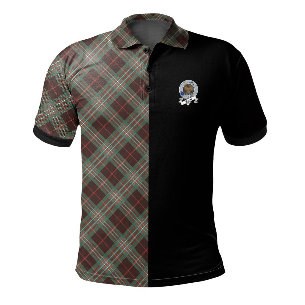 Scott Brown Ancient Tartan Polo Shirt Half of Me - Cross Style