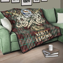 Scott Brown Ancient Tartan Crest Legend Gold Royal Premium Quilt