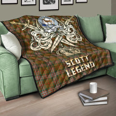 Scott Brown Modern Tartan Crest Legend Gold Royal Premium Quilt