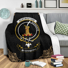 Scrymgeour Crest Tartan Premium Blanket Black