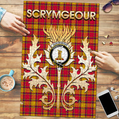 Scrymgeour Tartan Crest Thistle Jigsaw Puzzles