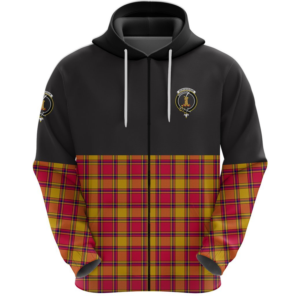 Scrymgeour Clan Half Of Tartan Zipper Hoodie