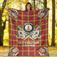 Scrymgeour Tartan Gold Courage Symbol Blanket