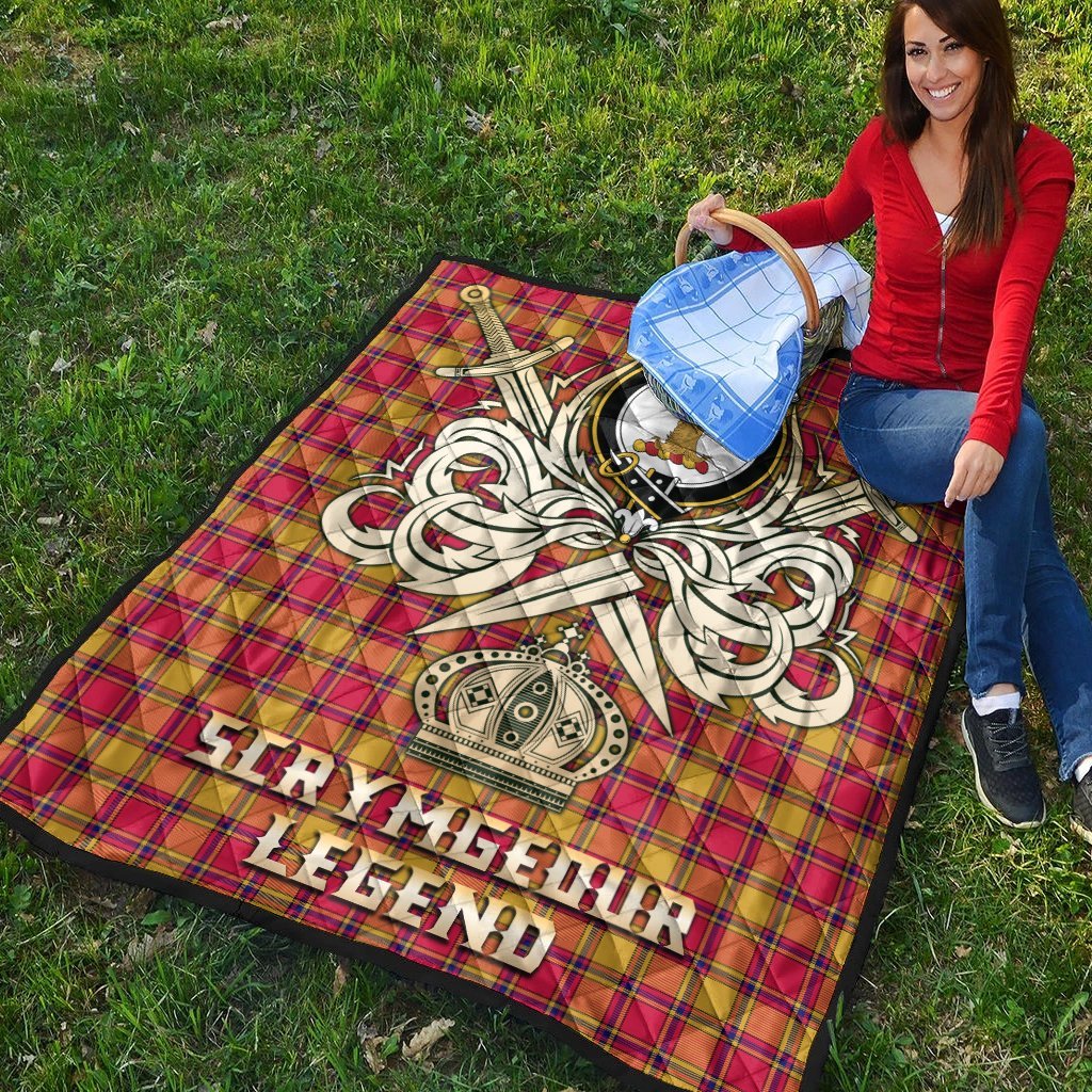 Scrymgeour Tartan Crest Legend Gold Royal Premium Quilt