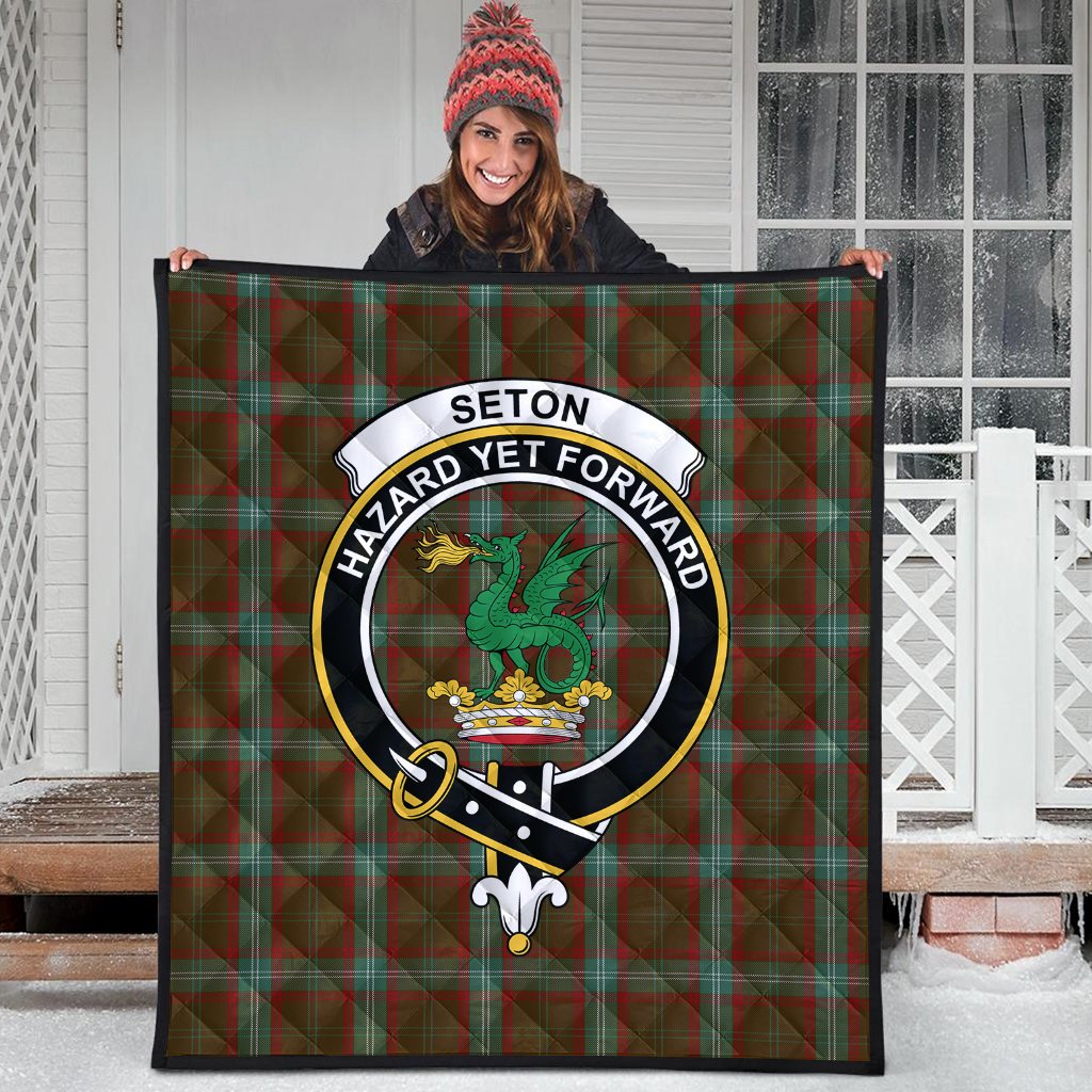 Seton Hunting Tartan Crest Quilt