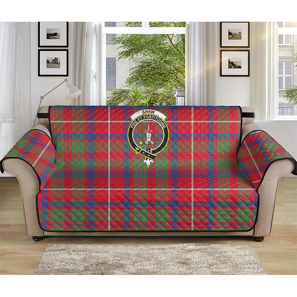 Shaw Red Modern Tartan Crest Sofa Protector