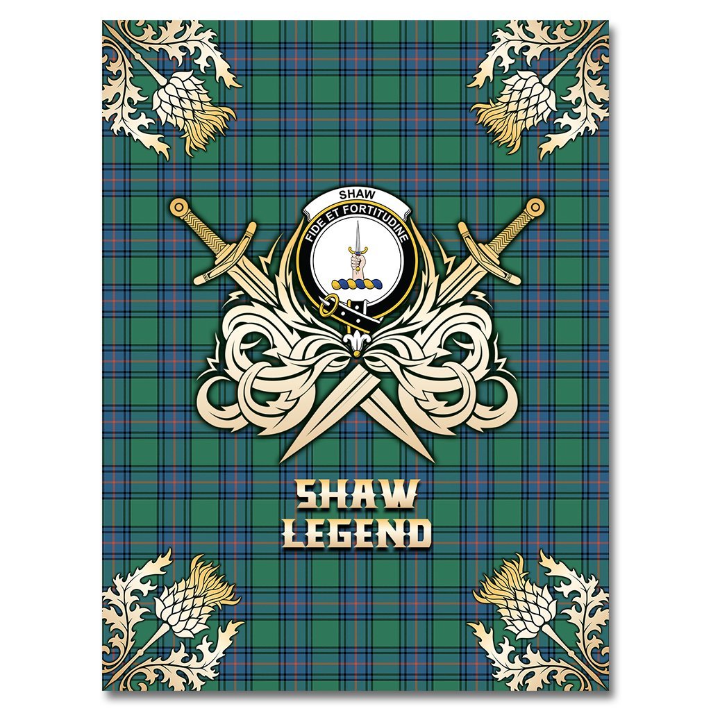 Shaw Ancient Tartan Gold Courage Symbol Blanket