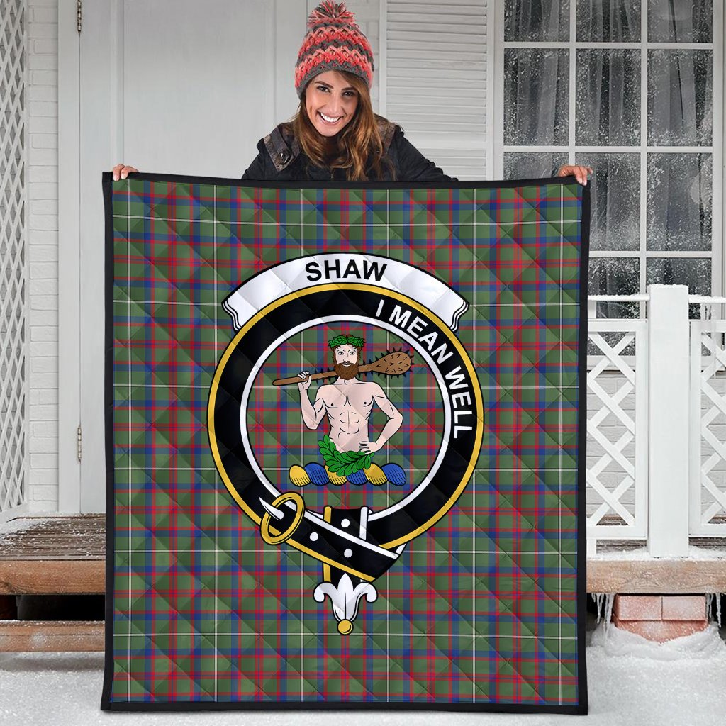 Shaw Green Modern Tartan Crest Quilt
