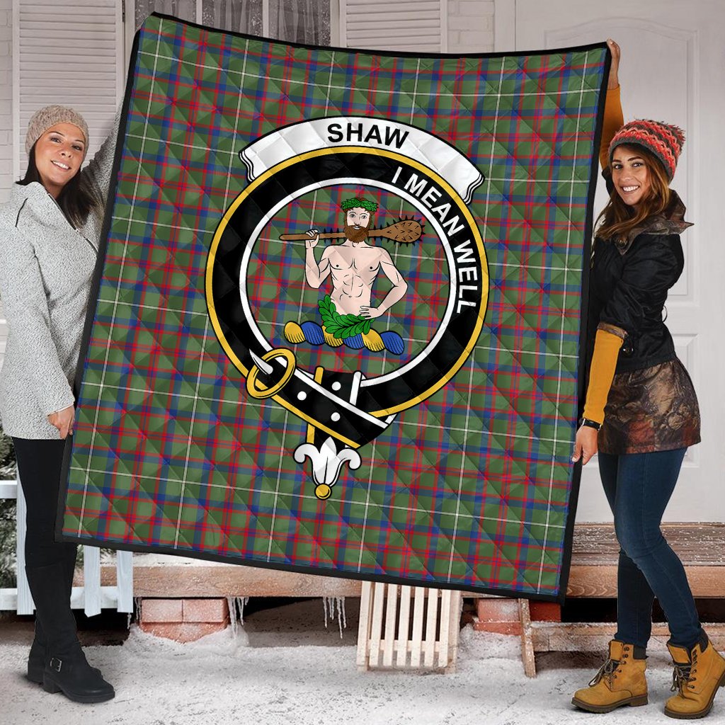 Shaw Green Modern Tartan Crest Quilt