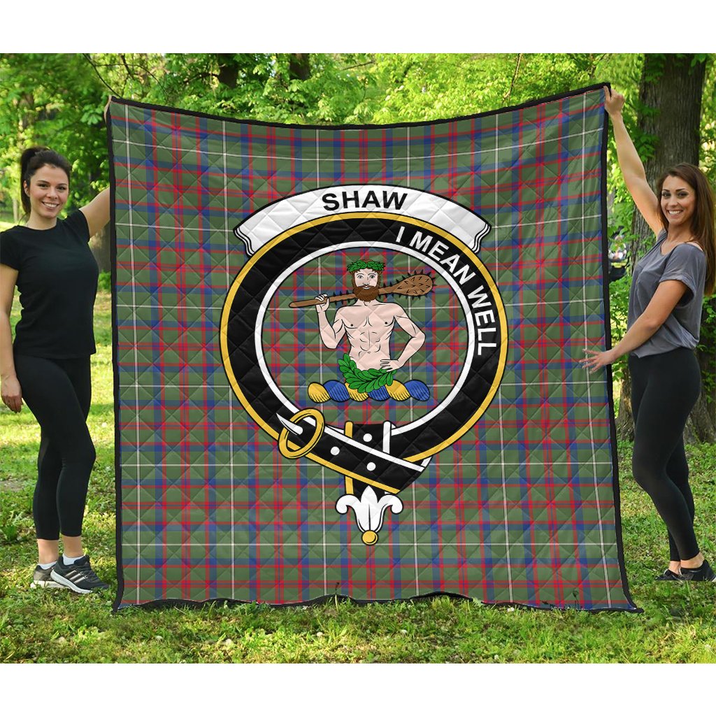 Shaw Green Modern Tartan Crest Quilt