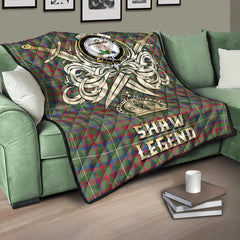 Shaw Green Modern Tartan Crest Legend Gold Royal Premium Quilt
