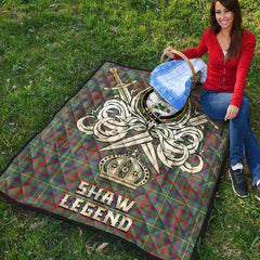 Shaw Green Modern Tartan Crest Legend Gold Royal Premium Quilt