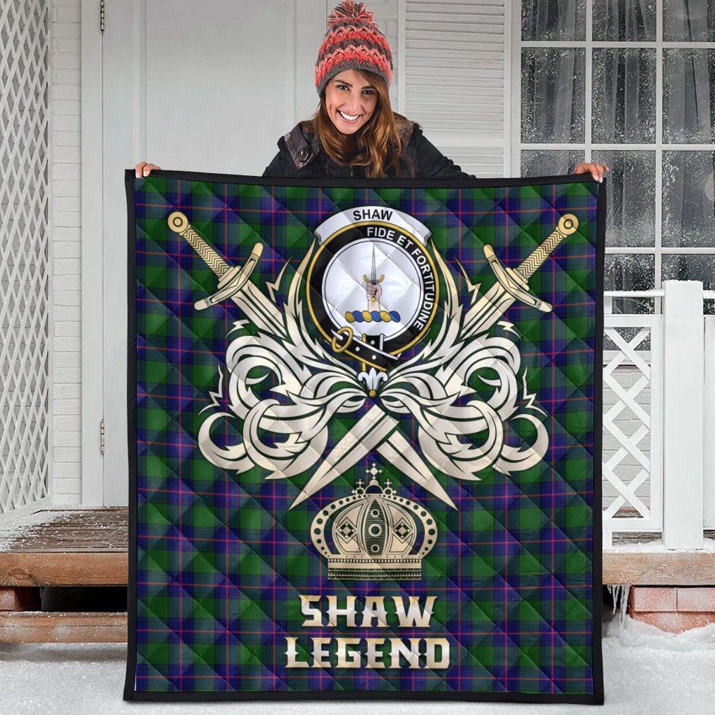 Shaw Modern Tartan Crest Legend Gold Royal Premium Quilt