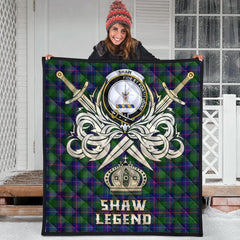 Shaw Modern Tartan Crest Legend Gold Royal Premium Quilt