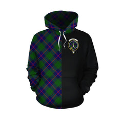 Shaw Modern Tartan Hoodie Half of Me - Cross Style