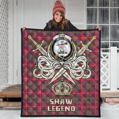 Shaw Red Modern Tartan Crest Legend Gold Royal Premium Quilt