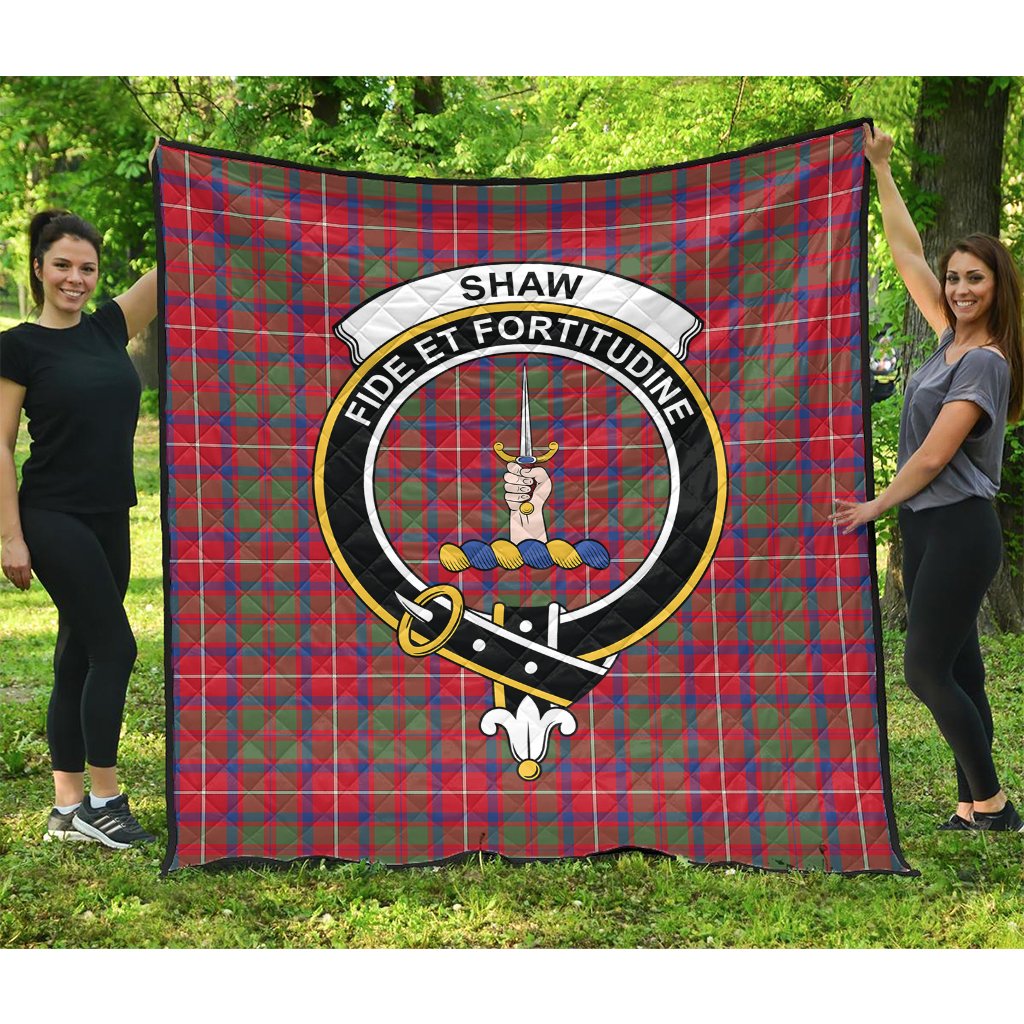 Shaw Red Modern Tartan Crest Quilt
