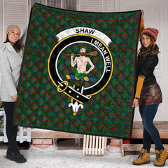 Shaw of Tordarroch Green Hunting Tartan Crest Quilt